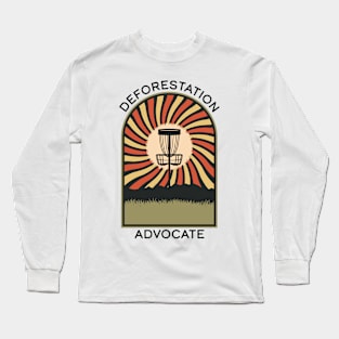 Deforestation Advocate | Disc Golf Vintage Retro Arch Mountains Long Sleeve T-Shirt